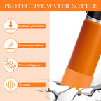 Linkidea 2 Pack Water Bottle Boot Compatible with Hydro Flask Wide Mouth 12oz/14oz/16oz/18oz/20oz, Silicone Bottle Bottom Sleeve Bumper Protector (Clementine)