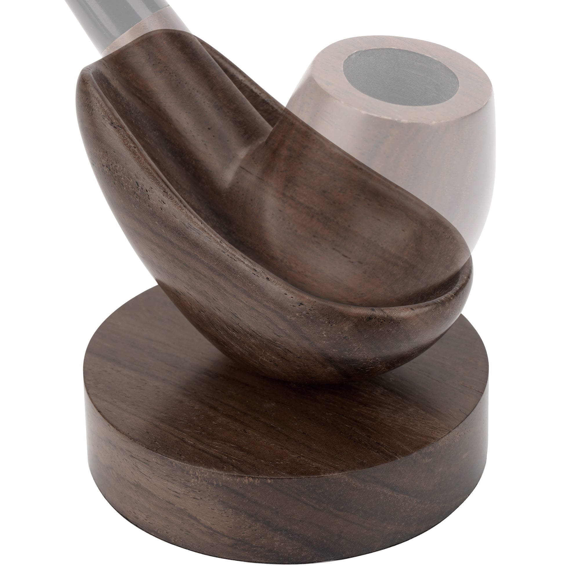 Linkidea Ebony Wood Smoking Pipe Stand, Portable Tobacco Pipe Holder Rack for Men, Wooden Rest Compatible with Most Pipes, Classic Smoking Accessories