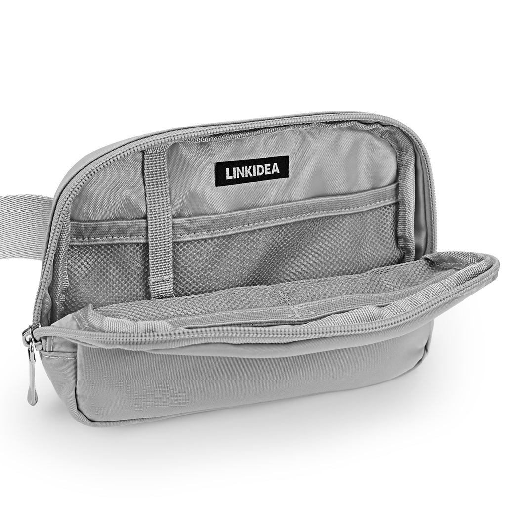 Extra Long Strap Fanny Pack, 60 Inch Max Adjustable Plus Size Crossbody Bag, Extended Length Waist Bag, Everywhere Belt Bag 1L, Grey