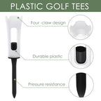 Linkidea Plastic Golf Tees, 16 Pack 4-Prong 3-1/4" Professional Performance Low Resistance Shock Absorbing Tees Golf Accessories