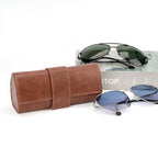 Extra Large Hard Shell Sunglasses Case, Oversized Sun Glasses Storage Organizer Compatible with RayBan 0RB3025/0RB4391D/0RB4392D BOLON BL3209 (XXL / Brown)