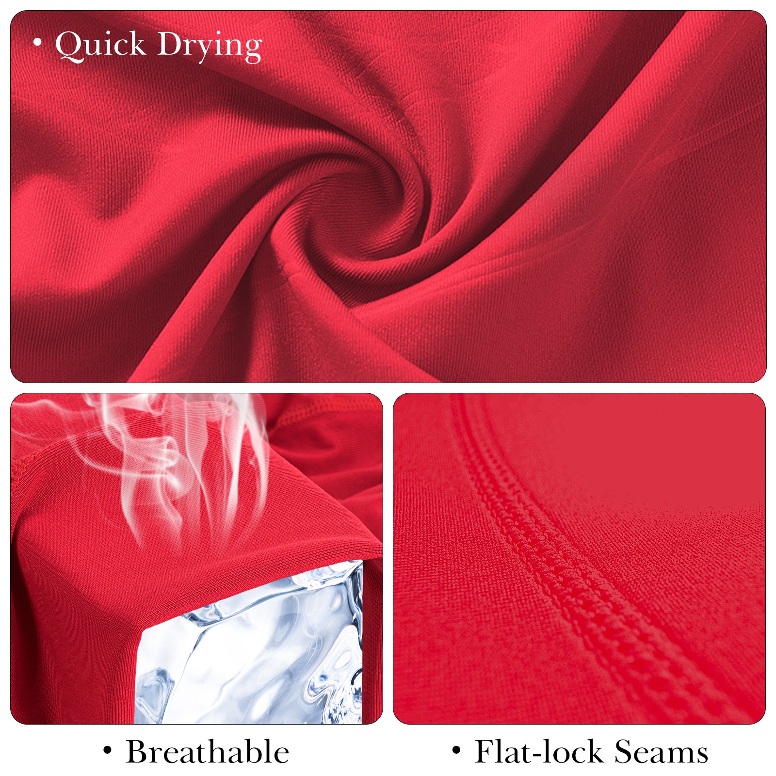 Soccer Compression Shirt for Kids, Breathable Moisture Wicking Long Sleeve Undershirt, Athletic Performance Base Layer Cold Weather Shirts for Child Age 8 - 9 (Red, Size XS)
