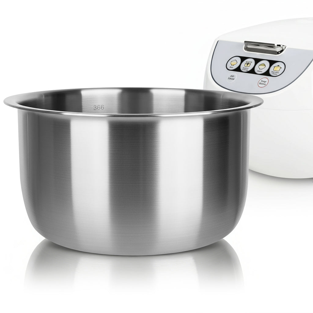 Linkidea Rice Cooker Stainless Steel Inner Pot Compatible with Tiger JBV-A10U,Tiger-JBV-S10U, Dishwasher Safe, No Coating Replacement Bowl