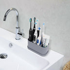 Linkidea Electric Toothbrush Holder, Silicone Tooth Brush Stand, Countertop 5 Slots Electric Toothbrush Holder Organizer Compatible with Oral-B DB4010, Pro 100 CrossAction, Spinbrush Pro (Grey)