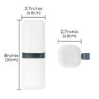 Linkidea 2 Pack Portable Toothbrush Case, 3 in 1 Toothpaste Travel Case Holder, Detachable Travel Toothbrush Holder, Toothbrush Travel Case with Handle (Blue+White)