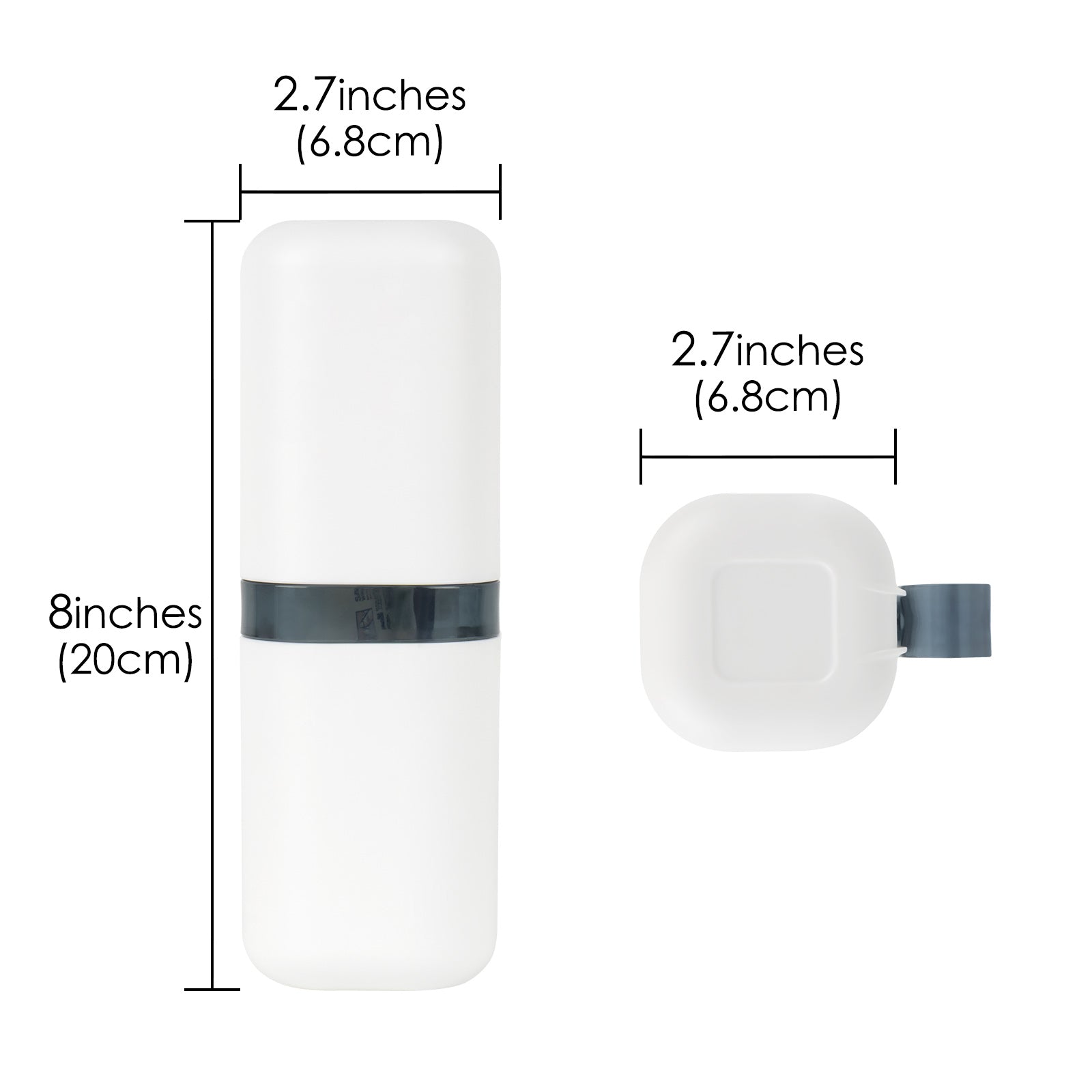 Linkidea 2 Pack Portable Toothbrush Case, 3 in 1 Toothpaste Travel Case Holder, Detachable Travel Toothbrush Holder, Toothbrush Travel Case with Handle (Blue+White)