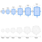 Linkidea 12 Pcs Silicone Stretch Lids, Flexible Round & Rectangle Fit 2.6\" - 8.1\", Stretchy Silicone Lids for Food Storage, Different Sizes Reusable Silicone Bowl Covers (Blue & White)