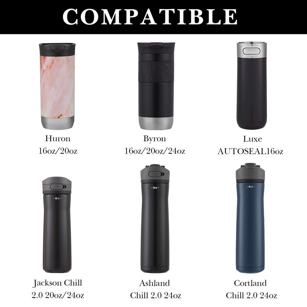Linkidea 6 Pack Water Bottle Bottom Pad Compatible with Contigo Byron 16/20/24oz, Jackson Chill 2.0 20/24oz, Silicone Anti-Slip Waterbottle Base Silencer Protector