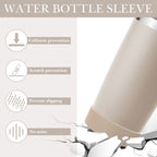 Linkidea 2 Pack Water Bottle Boot Compatible with YETI Tumbler 20oz/30oz, Travel Mug 20oz/30oz, Silicone Anti-Slip Waterbottle Bottom Sleeve Cover Protector (Champagne)