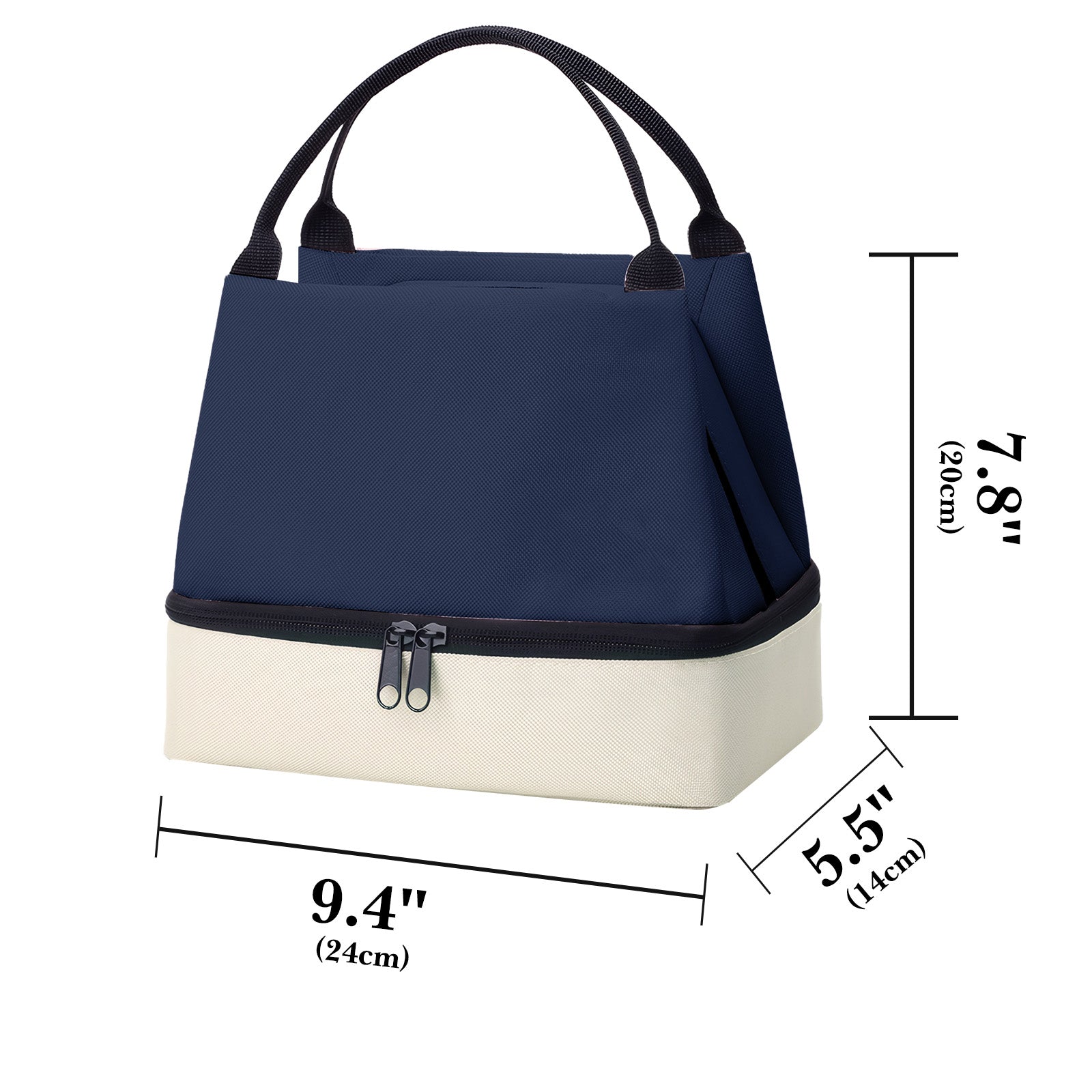 Linkidea Encrypted Oxford Cloth Lunch Bag, Large Capacity Reusable Insulated Lunch Bag for Picnic or Travel, Compatible with B.Box, Sunhanny, Pedeco, QQKO, Xgxn Lunch Box (Navy Blue)