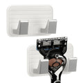 Linkidea 2 Pack Wall Mounted Razor Holder, Razor Stand for Shower, Compatible with Gillette Labs Special NFL Series, Sensor 3, Fusion5 Power, Fusion ProGlide, Harry's 5 Blade (White)