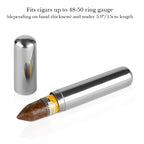 Linkidea 2-Pack Stainless Steel Cigar Tubes, 6.5" Travel Case for Single Cigar up to 5.9" Long & 50 Ring Gauge, Crush-Resistant Airtight Storage (Silver)