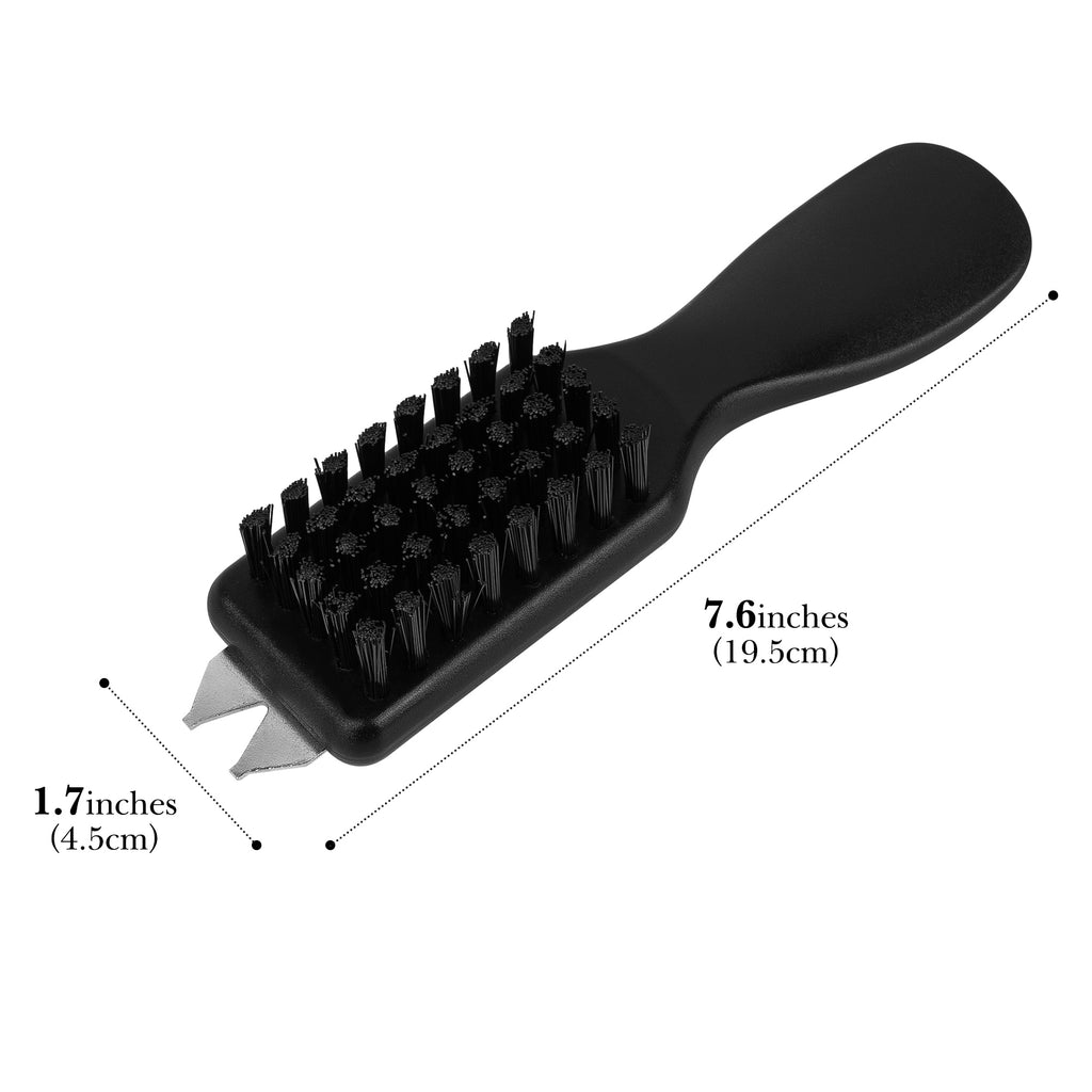 Linkidea Shoe Cleaning Brush Set of 2 with Built-in Dirt Scraper, Stiff Bristle Shoe Brush with Ergonomic Handle, Multi-Purpose Cleaning Brush for Sneakers, Boots, Leather and Household Use