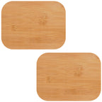 Linkidea 2 Pcs Rectangle Wooden Replacement Lids with Silicone Ring, 7.8'' x 5.9'' Airtight Sealing Covers for Glass Jars, Containers, Food Storage, Compatible with Pyrex 7120-PC