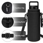 Linkidea Water Bottle Carrier with Strap Compatible with YETI Rambler Bottle 26oz/36oz, Waterbottle Sling Bag Holder with Shoulder Strap, Black