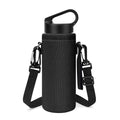 Linkidea Water Bottle Carrier with Shoulder Strap Compatible with Hydroflask Standard Mouth 18oz, CamelBak Carry Cap 20oz,Waterbottle Sling Bag Holder (Black)