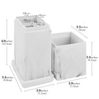 Linkidea Countertop Manual Toothbrush Holder with Lid, 3 Slots Brush and Toothpaste Stand for Bathroom, Dustproof Resin Organizer Compatible with Oral-B, Colgate, Reach Toothbrush (White)