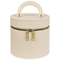 Linkidea Round Insulated Lunch Box, Hard Shell Waterproof Lunch Storage Box with Hand Strap, Compatible with 20 oz Crock Pot (Beige)
