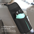 Linkidea Car Seat Side Water Bottle Organizer Compatible with YETI Rambler Bottle 26oz/36oz, Owala FreeSip 32oz/40oz, Vehicle Seat Side Storage Hanging Bag Holder for Large Bottles, Black