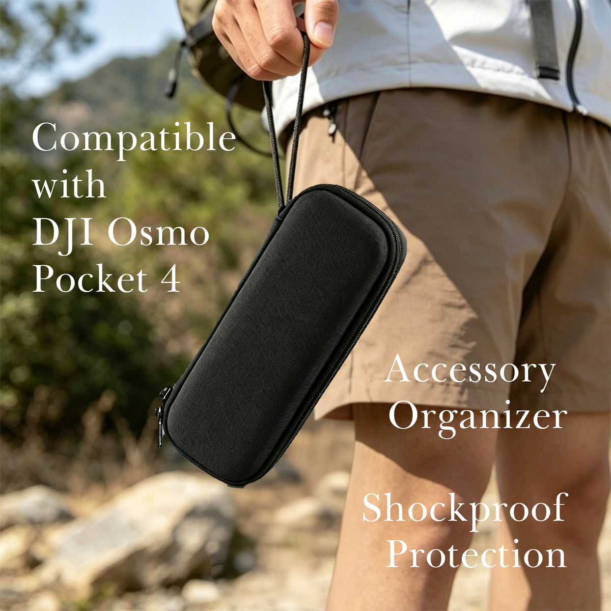 Linkidea Travel Organizer Compatible with DJI Osmo Pocket 4, Portable Waterproof Hard Case for Camera, Charger, Cable, Filters and SD Card, Compact Storage Bag for Accessories