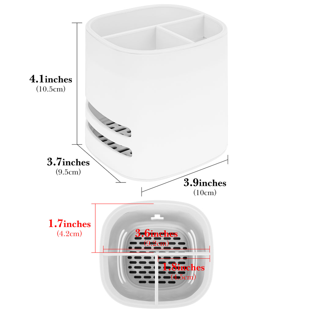 Linkidea Electric Tooth Brush Holder for Bathroom, Plastic Organizer for Toothpaste, 3 Slots Countertop Stand Compatible with Oral-B iO Series, Philips Sonicare ProtectiveClean (White Frame)