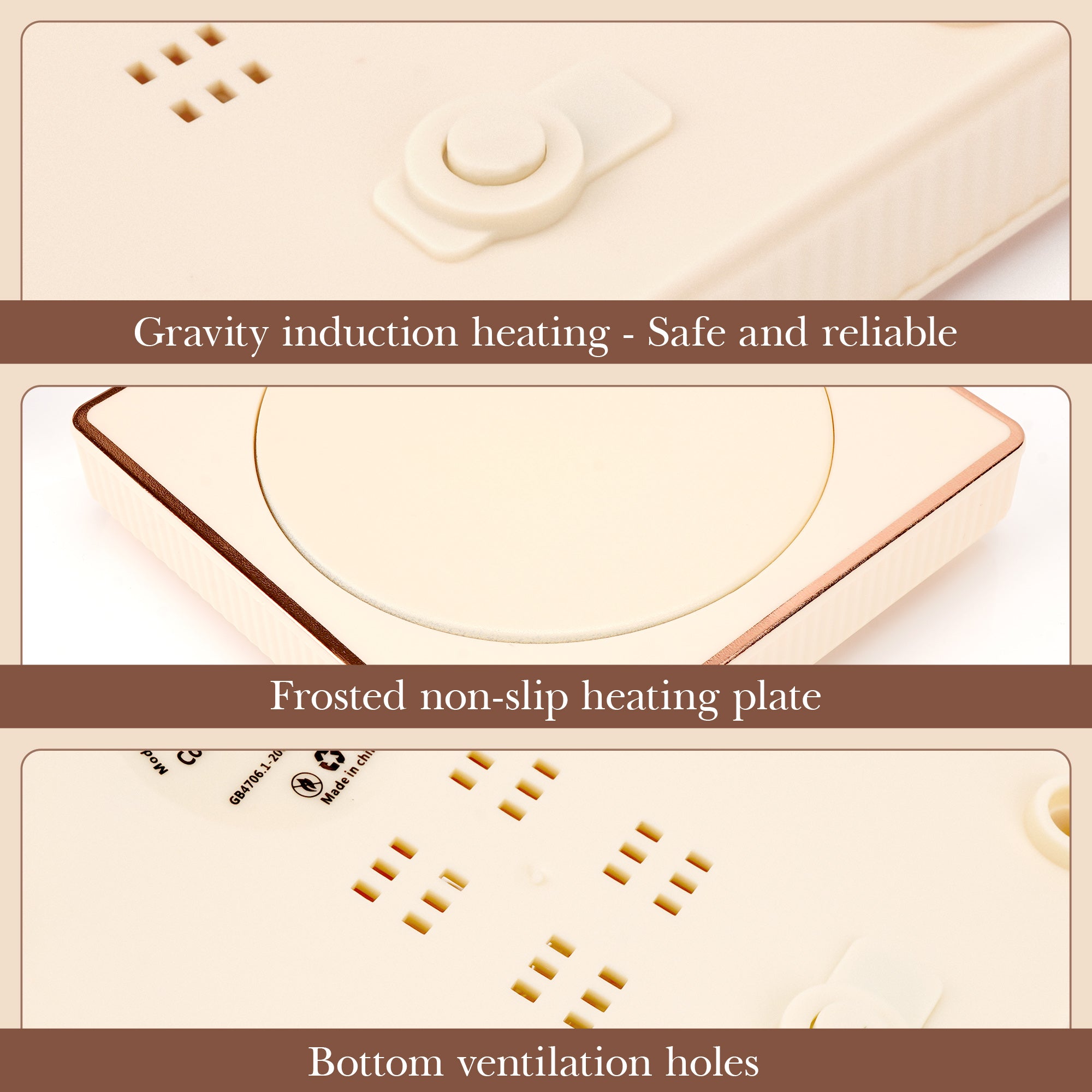 Linkidea Heated Shaving Soap Bowl for Men, Electric Shave Cream Warmer Maintains Warm Temperature, Wet Razor Shave Cream Bowl Accessories (Beige)