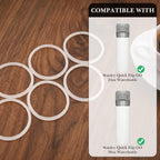 Linkidea 6 Pack Water Bottle Gasket Replacement Compatible with Stanley Quick Flip GO 24oz/36oz Waterbottle, Silicone O Ring Leak Proof Rubber Seal with Tweezer for Bottle Lid, White