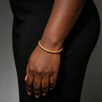 Gold Bangle Bracelet for Women, Extra Large Closed Bangle, Twisted Texture Bracelet for Plus Size Thick Wrists, 2.76 Inch Inner Diameter
