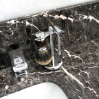 Linkidea Razor & Brush Holder, Deluxe Men's Stainless Steel Shaving Brush Hanger, Grooming Organizer for Bathroom, Shaver Stand Compatible with Merkur 23C (Silver)