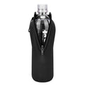Linkidea Disposable Water Bottle Sleeve Compatible with Smartwater 16.9/20Fl Oz, Evian 16.9Fl Oz, Insulated Neoprene Plastic Bottled Water Cover Holder with Lockable Zipper (1 Pack / Black)