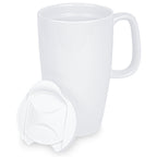 Linkidea Ceramic Coffee Mug with Slide Lid, 20oz Extra Large Travel Coffee Cup with Handle, Reusable Tall Coffee Mugs Large Capacity Drinking Teacups, Microwave and Dishwasher Safe