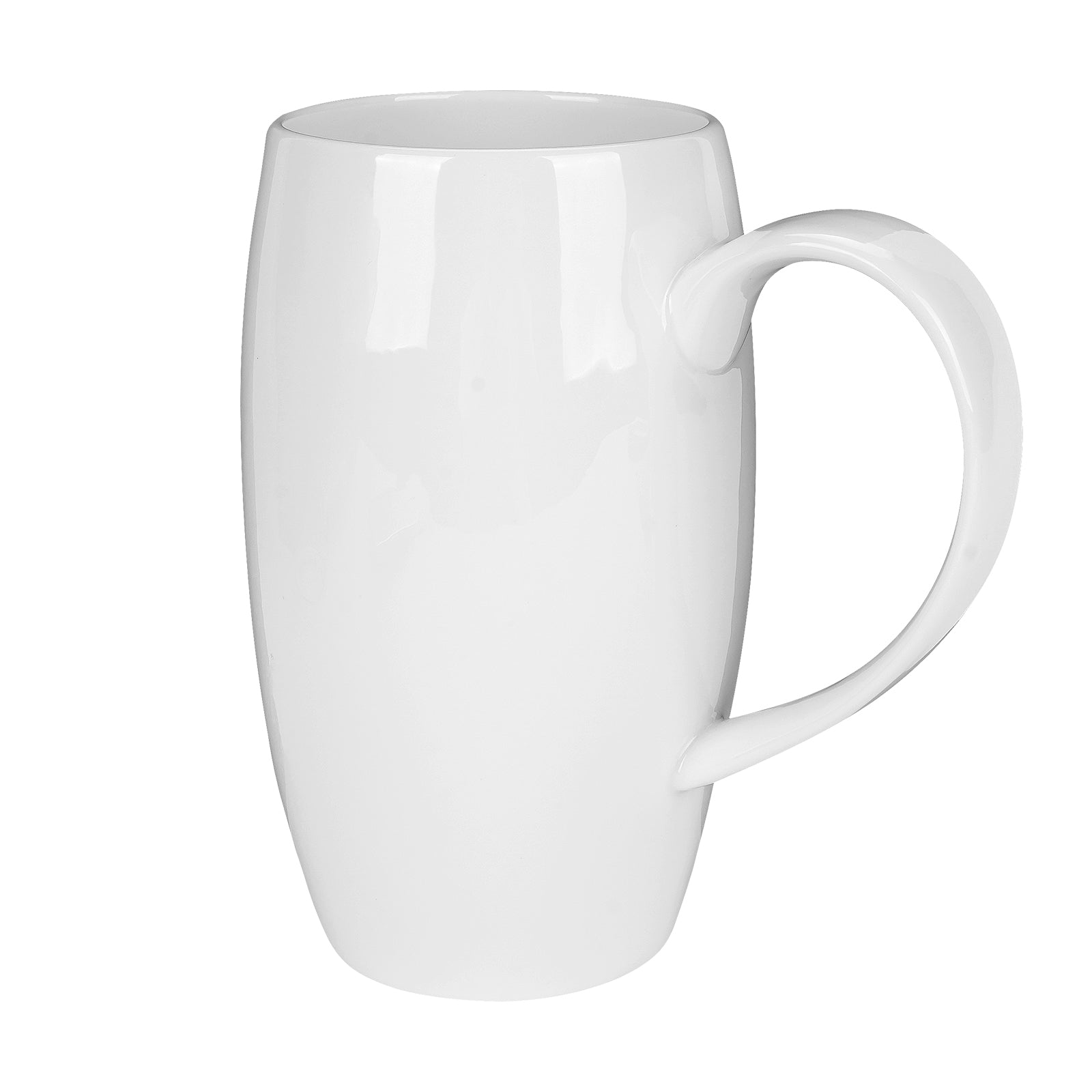 Linkidea 22oz Extra Large Fine Bone China Coffee Mug, Oversized Coffee Cups with Handles, Big Teacups for Office and Home, Microwave and Dishwasher Safe, White
