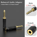 Linkidea 4.4mm Balanced Male to 2.5mm Balanced Headphone Audio Adapter Compatible with Sony NW-ZX507/ ZX300A/ WM1Z, DMP-Z1, TA-ZH1ES, HIFIMAN, R2R2000, FIO M11, Lotoo PAW6000 Audio Player