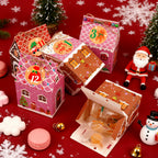 Linkidea 24 Pcs Christmas Gingerbread House Gift Boxes, Cute Holiday Candy & Treat Boxes for Family, Festive Party Gifts