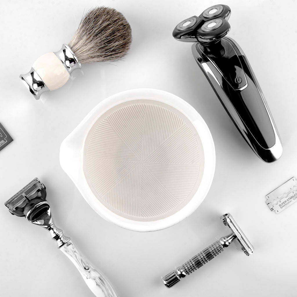 Linkidea Ceramic Shaving Bowl, Shaving Soap Lather Mug Cup for Men, Wide Mouth Barber Beard Wet Razor Shave Cream Cup