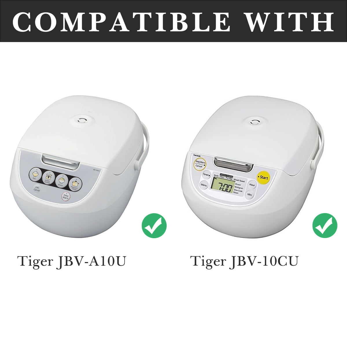 Linkidea Rice Cooker Stainless Steel Inner Pot Compatible with Tiger JBV-A10U, JBV-10CU, Dishwasher Safe, No Coating Replacement Bowl