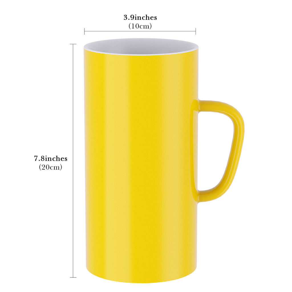 Linkidea 40oz Oversized Coffee Mugs for Office and Home, Extra Large Ceramic Cup with Handle, Heavy Tea Cup Large Capacity Drinking Teacups Gift for Friends, Yellow