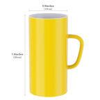 Linkidea 40oz Oversized Coffee Mugs for Office and Home, Extra Large Ceramic Cup with Handle, Heavy Tea Cup Large Capacity Drinking Teacups Gift for Friends, Yellow