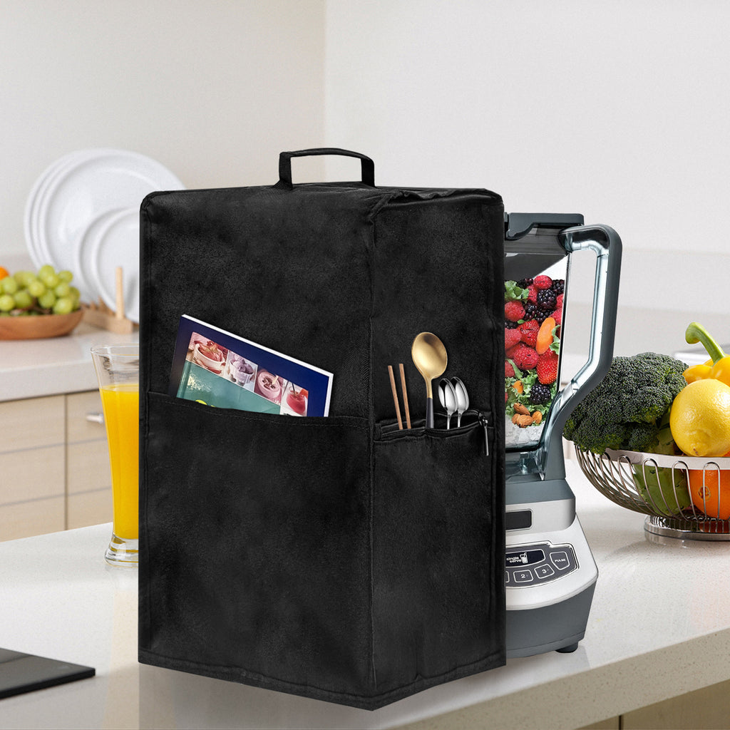 Linkidea Blender Dust Cover, Portable Blender Cover with Hand Strap, Insulated Blender Cover with Compartment Fits Home Kitchen Use, Compatible with Ninja BL660, BN701, BL770AMZ (Black)