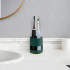 Linkidea Electric Countertop Toothbrush Holder, 4 Slots Plastic Brush Organizer Compatible with Oral-B iO Series, Philips Sonicare ProtectiveClean, Colgate ExtraClean (Green)