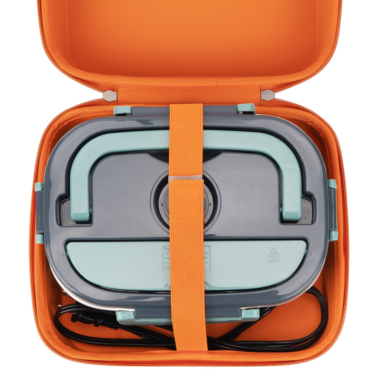 Linkidea Electric Lunch Box Carrying Case Compatible with Crock Pot, DUPASU, Aotto, LUNCHEAZE, Hard Shell Heated Lunch Box Bag with Space for Cable (Orange)