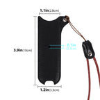 Linkidea 2 Pack Vegan Leather Mini Portable Lanyard Case, Anti-Lost Storage Pouch, Compatible with Small Electronic Pens (Black)