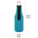 Linkidea 4 Pack Glass Beer Bottle Cooler for 12 Oz, Non-slip Thick Neoprene Insulators, Beer Bottle Sleeve Beverage Covers with Zip (Black/Blue/Red/Yellow)