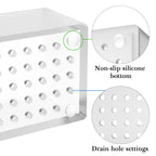 Linkidea Acrylic Toothbrush Holder with Diatomite Drying Stone, Bathroom Drawer Organizer with Drainage Hole for Tooth Brush, Compatible with Colgate Extra Clean, Oral-B CrossAction