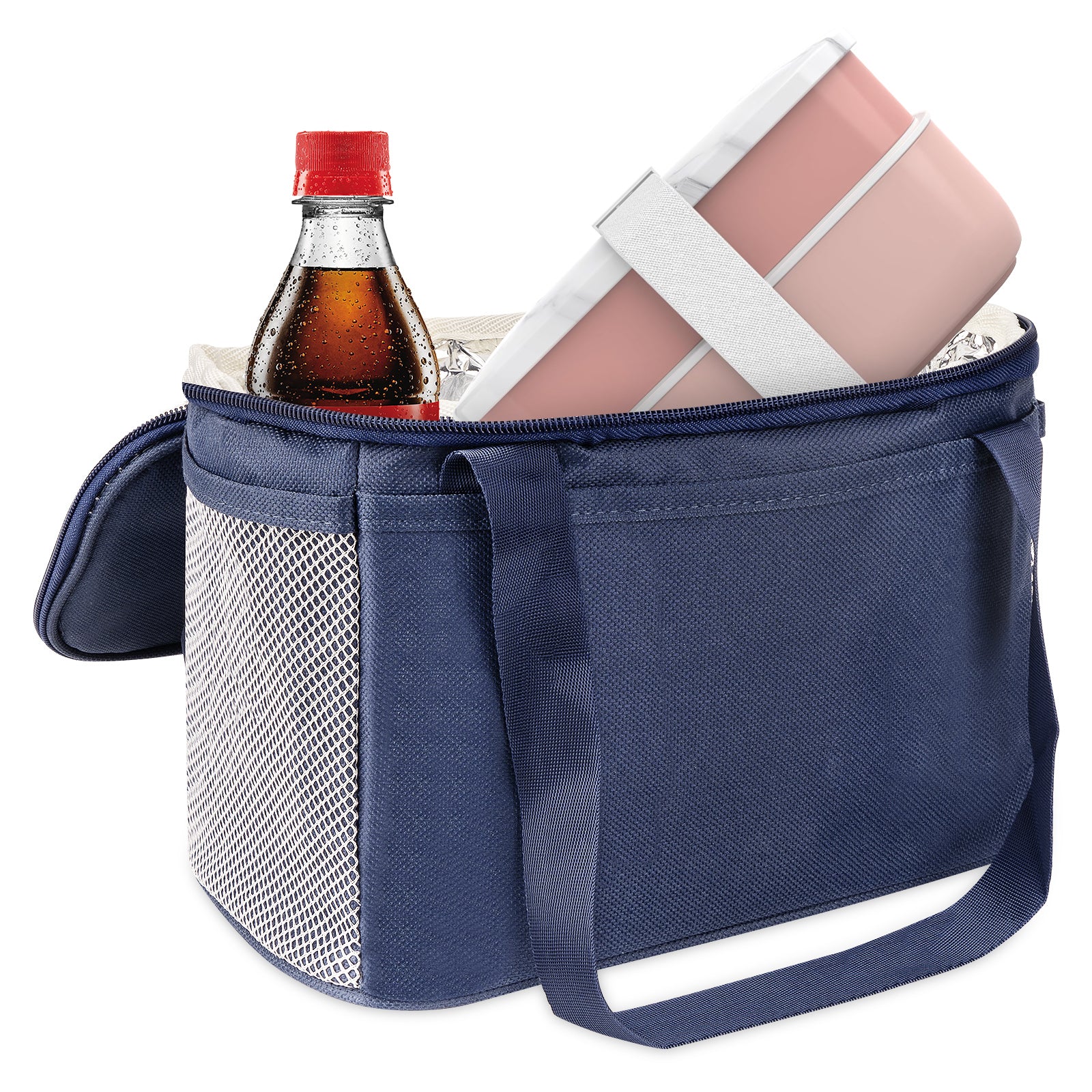 Linkidea Lunch Bag for Women/Men, Lunch Tote Bag Organizer with Adjustable Shoulder Strap for Adults, Reusable Lunch Box Bag for Picnic Work, Compatible with Bentoheaven, LOVINA, ELLO (Navy)