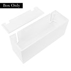 Linkidea Acrylic Bathroom Cord Storage Box, Compatible with Electric Toothbrush and Razor, Waterproof Power Cable Management Holder, Countertop Wire Organizer Container (White)