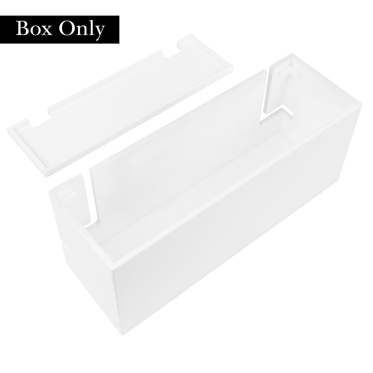 Linkidea Acrylic Bathroom Cord Storage Box, Compatible with Electric Toothbrush and Razor, Waterproof Power Cable Management Holder, Countertop Wire Organizer Container (White)