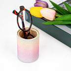 Reading Glasses Desk Holder Stand, Vegan Leather Lined Eyewear Display Storage for Nightstand Office Organizer (Small, Multi)