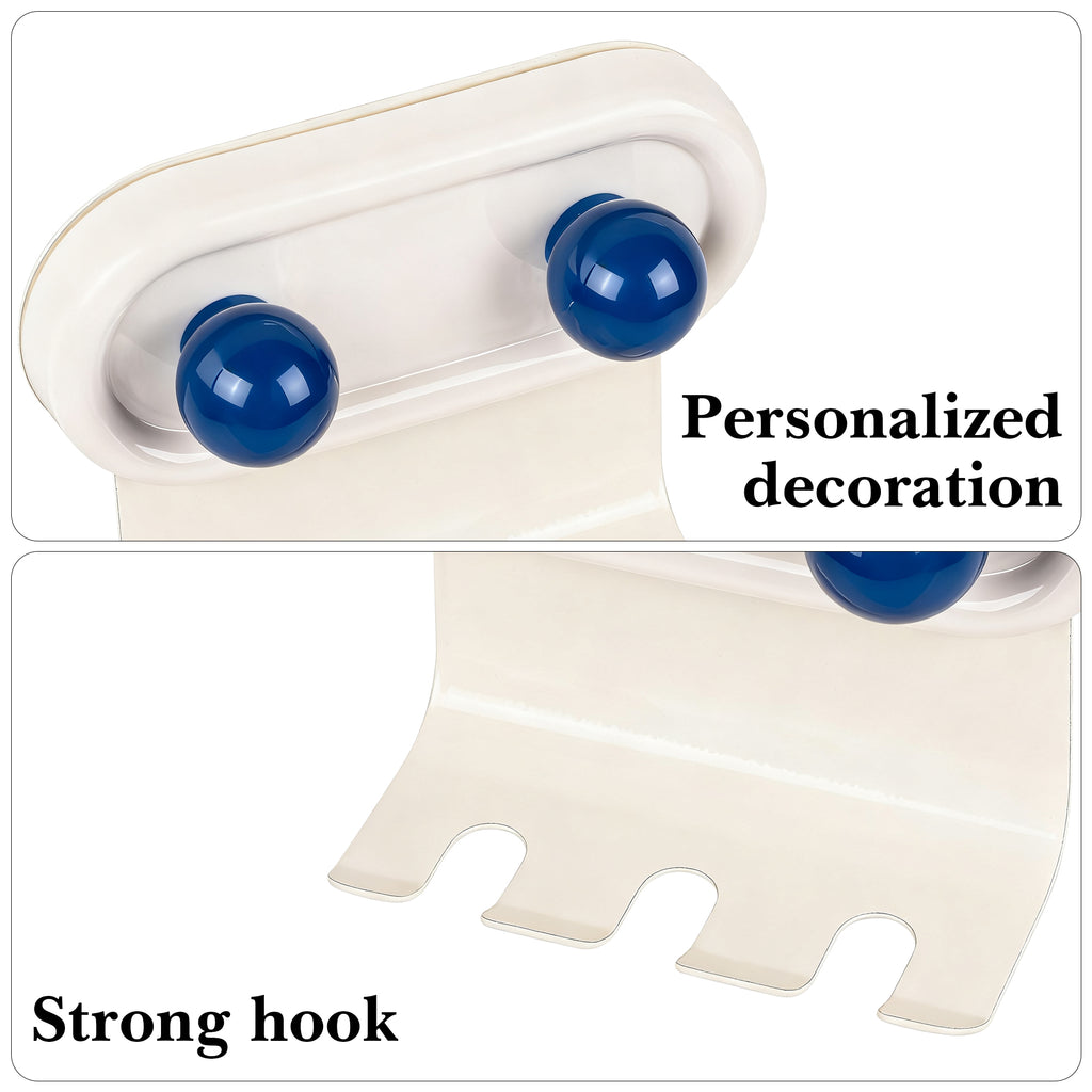 Linkidea 2 Pack Wall Mount Toothbrush Holder for Bathroom, 3 Slots Self Adhesive Iron Brush Hanger Compatible with Oral-B CrossAction, Colgate ExtraClean(Multi)