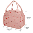 Linkidea Lunch Box for Adult, Corduroy Lunch Bag with Hand Strap, Large Capacity Lunch Bag for Everyday Outings, Compatible with Crock Pot, DUPASU, Aotto, LUNCHEAZE (Pink)